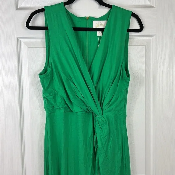NWT Lilly Pulitzer Odella V neck midi dress Brazilian green sz 12 - Picture 3 of 8